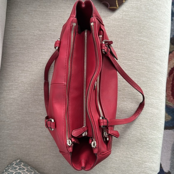 Coach Red Leather Bag Purse - vintage! - Picture 6 of 7